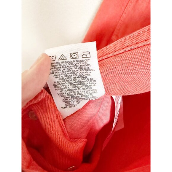 Wrangler Womens Casey Jones Flare Denim Bib Overall Raw Hem Poppy Red Large - Picture 5 of 8